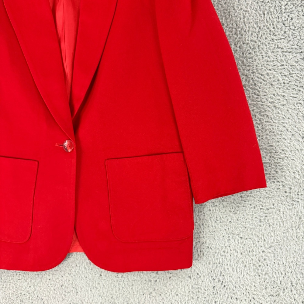 Vintage Pendleton Blazer Womens L Red 100% Virgin Wool Made USA Jacket Classic - Picture 3 of 13